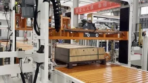 Línea automática de envasado de láminas de vidrio