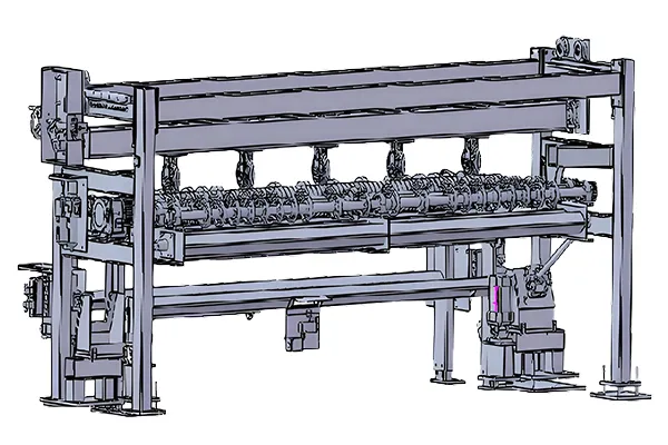 Máquina tronzadora de vidrio cruzado