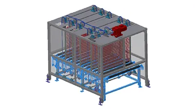 Transportador de almacenamiento de vidrio separado