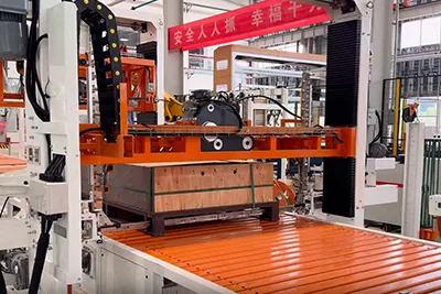 Línea automática de envasado de láminas de vidrio